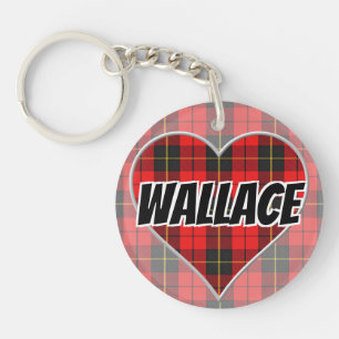Porte-clés Scottish Flash Clan Wallace Tartan Heart