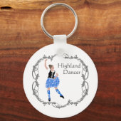 Porte-clés Scottish Highland Dancer Celtic Knotwork bleu (Recto)