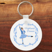 Porte-clés Scottish Highland Dancer Celtic Knotwork bleu (Recto)