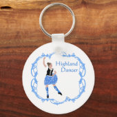 Porte-clés Scottish Highland Dancer Celtic Knotwork bleu (Recto)