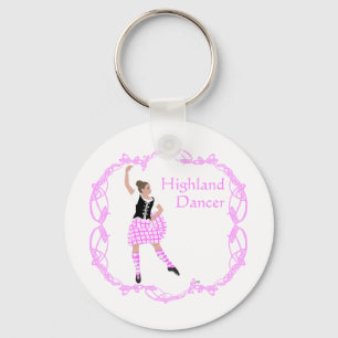 Porte-clés Scottish Highland Dancer Celtic Knotwork rose