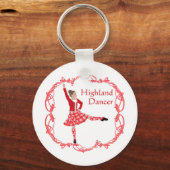 Porte-clés Scottish Highland Dancer Celtic Knotwork Rouge (Recto)