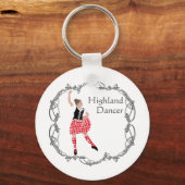Porte-clés Scottish Highland Dancer Celtic Knotwork Rouge (Recto)