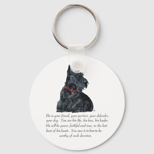 Porte-clés Scottish Terrier Keepsaké - chien mâle (Recto)