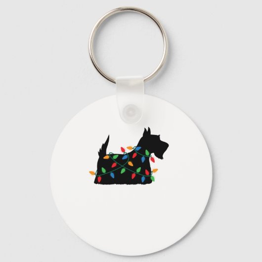 Porte-clés Scottish Terrier Scottie Chien Noël Lumières Cadea (Recto)