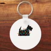 Porte-clés Scottish Terrier Scottie Chien Noël Lumières Cadea (Recto)