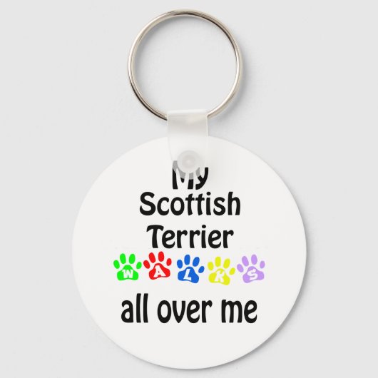 Porte-clés Scottish Terrier Walks Design (Recto)