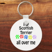 Porte-clés Scottish Terrier Walks Design (Recto)