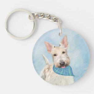 Porte-clés Scottish Terrier Wheaten Dog Painting Art original