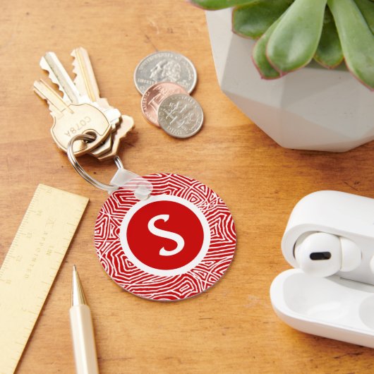 Porte-clés Scribbleempreintes initiales (Bureau)