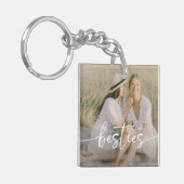 Porte-clés Script Besties 2x Photo Personalized (Devant gauche)