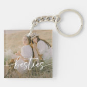 Porte-clés Script Besties 2x Photo Personalized (Dos)