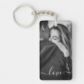 Porte-clés Script d'amour photo personnalisé personnalisé (Devant)