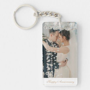 Porte-clés Script d'anniversaire avec photo personnalisée