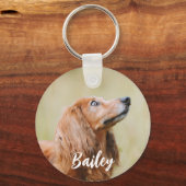 Porte-clés Script de photo et de nom de chien personnalisé (Recto)