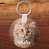 Porte-clés Script de photo et nom de chat personnalisé (Verso)