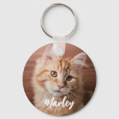 Porte-clés Script de photo et nom de chat personnalisé (Verso)