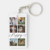 Porte-clés Script de Poppy| Grandchildren Photo Grid Collage (Dos)