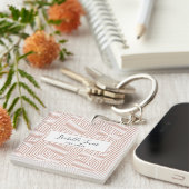 Porte-clés script géométrique stylisé clé d'école personnalis (Devant Droit)