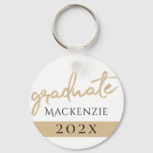 Porte-clés Script Gold | Brosse classique avec année (Recto)