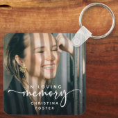 Porte-clés Script In Loving Memory Photo Memorial (Verso)
