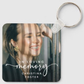 Porte-clés Script In Loving Memory Photo Memorial (Dos)