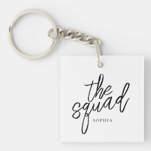 Porte-clés Script Minimal Photo Personnalisée De La Femme D'É
