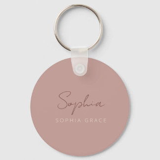 Porte-clés Script moderne Dusty rose manuscrit fille