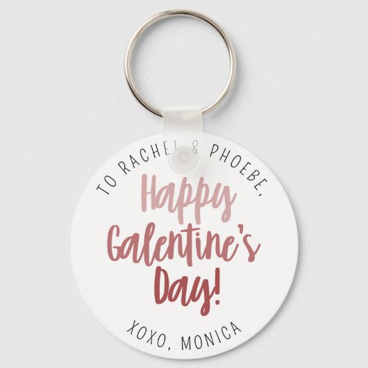 Porte-clés Script moderne Happy Galentine's Day Keepsaké cade (Recto)