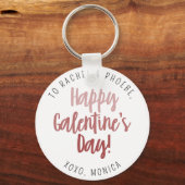 Porte-clés Script moderne Happy Galentine's Day Keepsaké cade (Recto)