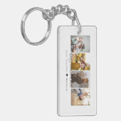 Porte-clés Script moderne Meilleur papa Ever 4 Photos Collage (Devant gauche)