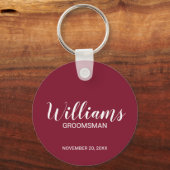 Porte-clés Script moderne Nom du Groomsman personnalisé (Recto)