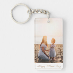 Porte-clés Script personnalisé Bonne fête des Mères avec phot