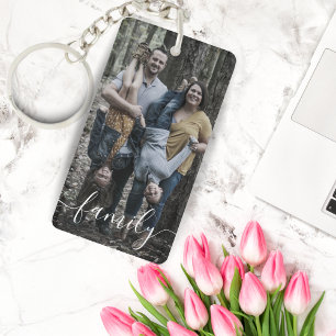 Porte-clés Script personnalisé de la famille de photos Porte 