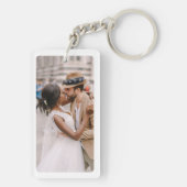 Porte-clés Script personnalisé Deux texte photo double face (Dos)