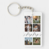 Porte-clés Script Pop Pop| Grandchildren Photo Grid Collage (Devant)