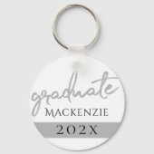 Porte-clés Script Silver Gradué | Faux Metallic tendance (Recto)