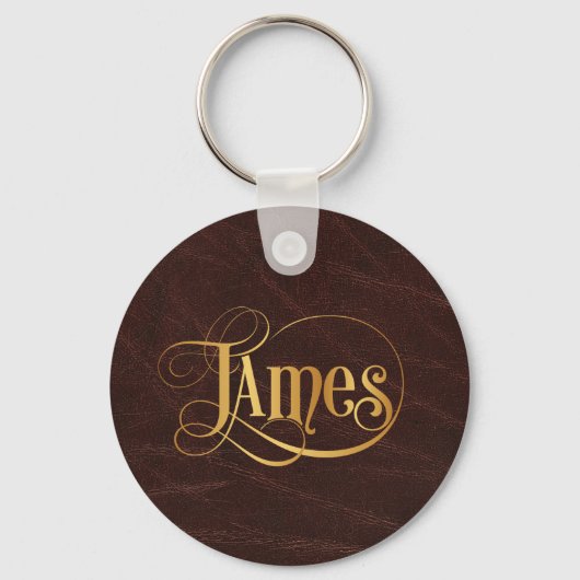 Porte-clés Script Tourbillonnant personnalisé James Gold en c (Recto)