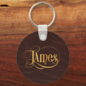 Porte-clés Script Tourbillonnant personnalisé James Gold en c (Recto)