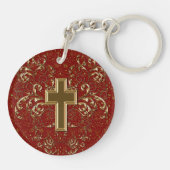Porte-clés Scrolls et Porte - clé croisé, Rouge et Or (Dos)