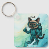 Porte-clés Scuba Cat plonge sous l'eau  (Recto)