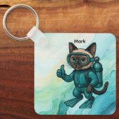 Porte-clés Scuba Cat plonge sous l'eau  (Recto)