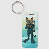 Porte-clés Scuba Cat plonge sous l'eau (Recto)