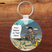 Porte-clés Scuba Diver - Dessin masculin par PrintedPerfectio (Recto)