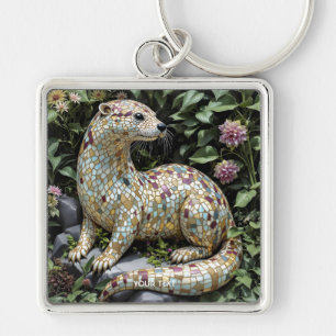 Porte-clés Sculpture de loutre fantaisiste mignonne et ludiqu