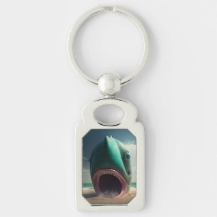 Porte-clés Sculpture de requin sur la plage