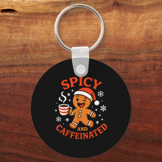 Porte-clés Scy Gingerbread Caffeinated Funny Coffee Lover Chr (Recto)
