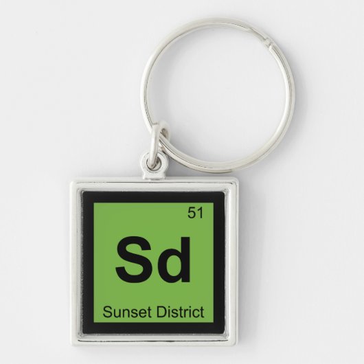 Porte-clés Sd - Sunset District Chemistry de San Francisco (Devant)