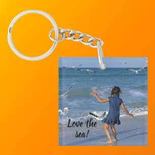 Porte-clés Sea and Beach Sand Love Life Blue Photo