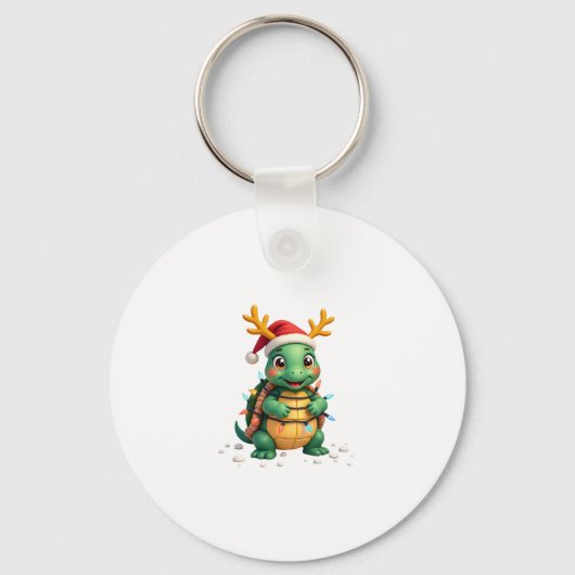 Porte-clés Sea Turtle Santa Christmas Lights Cute Xmas Men Wo (Recto)